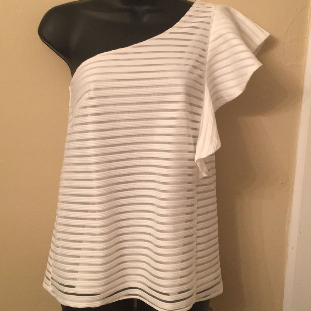 One Sleeve White Top by “Cremieux” is Gorgeous!!